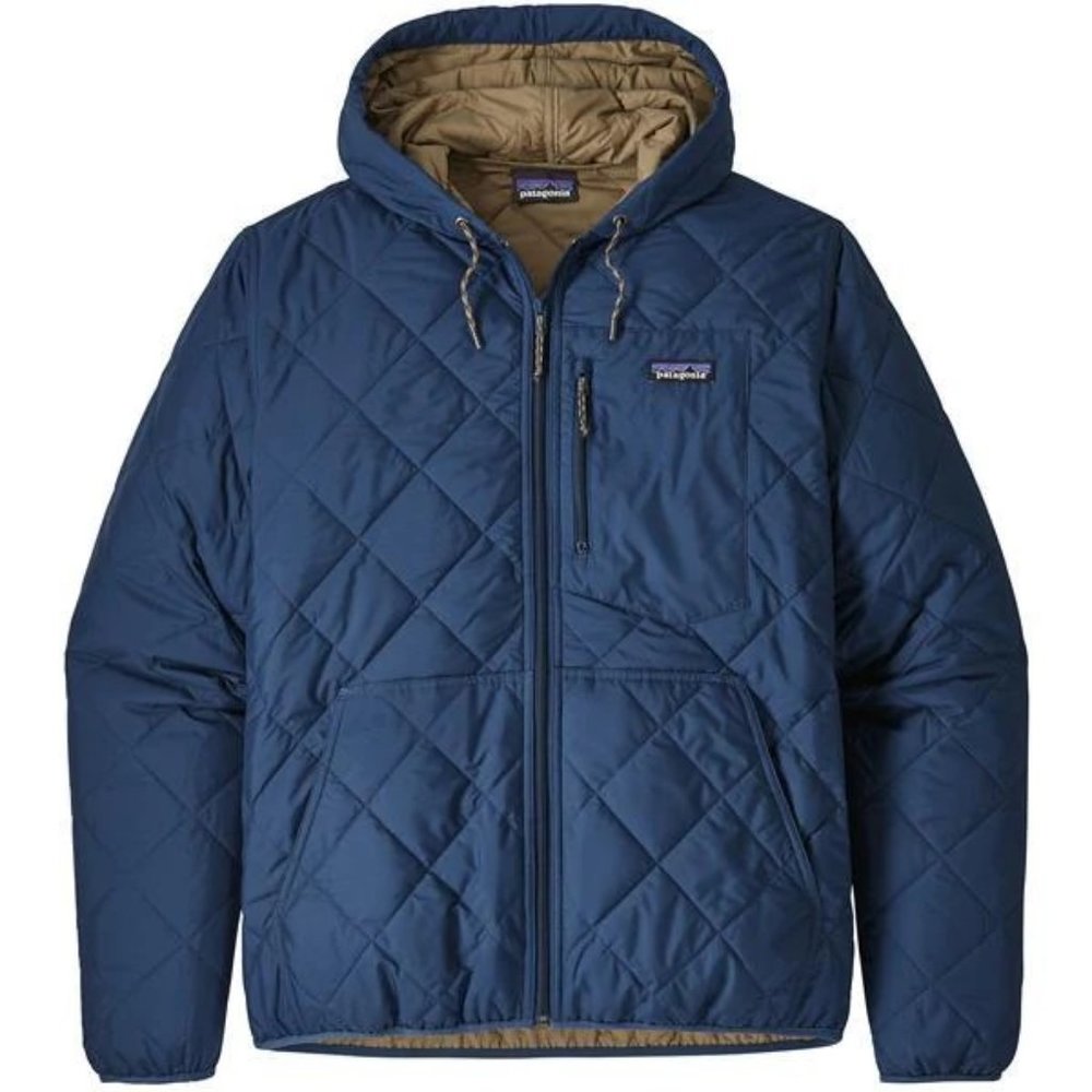 Patagonia NEW Men's Diamond Quilted Bomber Hoody Stone Blue. Size Large